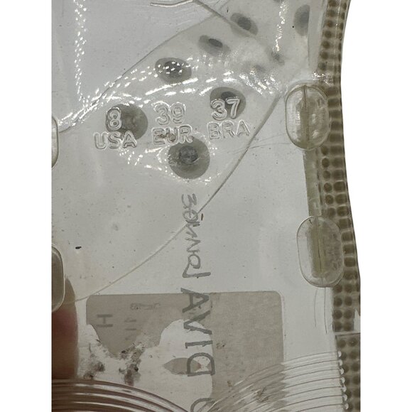 Wide Diva Lounge 8 Clear Jelly Slide Silver Studs Rhinestone Trim Footwear - Picture 9 of 9